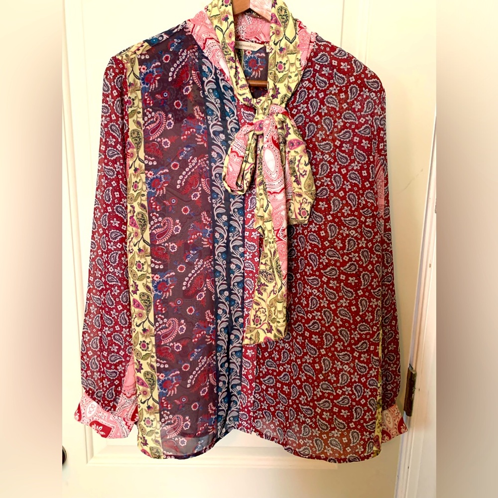 Soft Surroundings Langdon Top Patchwork Paisley T… - image 1